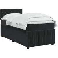 vidaXL Boxspringbed met matras, zwart, 90 x 190 cm, fluweel
