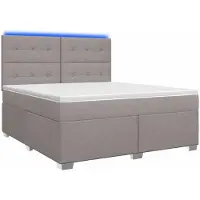Syfax Boxspringbed met matras met hoofdeinde Taupe 160 x 200 cm Stof