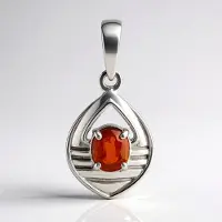 Cavill - Zilveren Hanger - Oranje Kyaniet 0,383 ct - Ovaal & Druppelvormig - Filigraan Design - Edelsteen Sieraad Tanzania