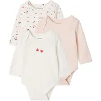 Vertbaudet Set van 3 babybody's met lange mouwen
