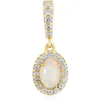 Cavill - Zilveren hanger 925 Sterling met Australische Opaal 0,385 ct & Zirkonia 0,434 ct - Ovale Cabochon - Elegant & Dagelijks