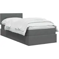 vidaXL Opbergbed met matras Donkergrijs 90 x 200 cm fluweel