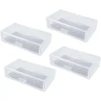 Benson care makeup organizer - 4x - transparant - kunststof - 18 x 12 x 5 cm - opbergbakje