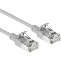 ACT Grijze 4 meter LSZH S/FTP CAT6A slimline patchkabel snagless met RJ45 connectoren