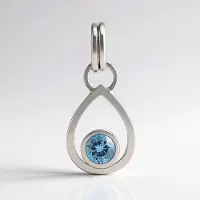 Cavill - Zilveren Hanger - 925 Sterling Zilver Gerhodineerd - Santa Maria Aquamarijn 0,29 ct - Braziliaanse Blauwe Edelsteen Druppel