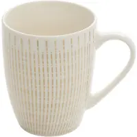 Secret De Gourmet koffie kopjes - Ancient Aswan - 1x stuks - wit/goud - 350 ml - mokken - keramiek - met stijlvol decoratie motief