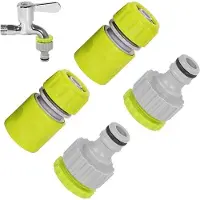 OEM Kunststof verbindingsset voor tuinslangen en leidingen - Kunststof tuinslangadapter - Schroefdraadverbinding - Tuinslangaansluiting voor waterkranen