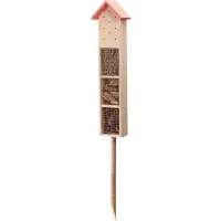 Progarden Insectenhotel The Butterfly Inn - hout - naturel/groen - 14 x 9 x 90 cm - bijenhotel / Insectenhuis