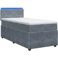 Syfax Boxspringbed met matras Donkergrijs 90 x 200 cm Fluweel