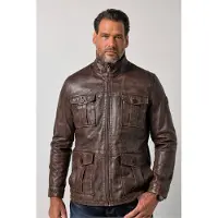 JP 1880 Regular Fit Lederen jas donkerbruin, Gebruikt uiterlijk