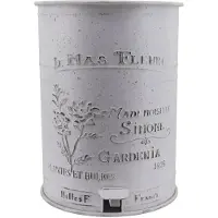 Clayre & Eef , metalen emmer, wit