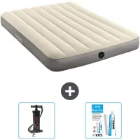Intex Luchtbed - Twijfelaar - 137 x 191 x 25 cm - Beige - Inclusief Pomp en Reparatieset