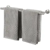 Famanu – Dubbele handdoekhouder voor de badkamer, wandmontage, handdoekenrek van roestvrij staal, 60 cm geborsteld