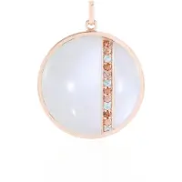Cavill - Zilveren hanger met witte maansteen 23,94 ct - 925 Sterling Zilver roségoudverguld - Maansteen sieraden dames elegant fancy cabochon