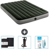 Intex Luchtbed - Twijfelaar - 137 x 191 x 25 cm - Groen - Inclusief Hoeslaken - Pomp en Reparatieset