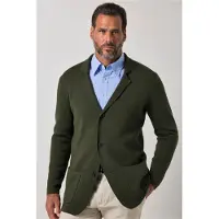 JP 1880 Regular Fit Blazer Donkerolijfgroen, Effen
