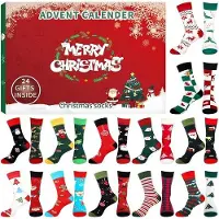 OEM Adventskalender 2025 - Adventskalender - Unisex sokkenset, multicolor - 24 dagen verrassing - Kerstcadeau - Comfortabel en warm - Willekeurige kleuren - Kerstaftelkalender