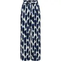 Cecil Dames Broek met High Waist en Wide Leg pijpen in een Loose Fit pasvorm - Blauw - XXL