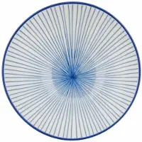 Arte Regal VESSIA Porseleinen kom 16 cm blauw-wit lijnendessin 4-delige