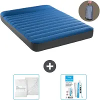Intex Luchtbed - Twijfelaar - 137 x 191 x 22 cm - Blauw - Inclusief pomp - Hoeslaken en Reparatieset