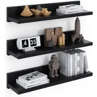 Famanu – Zwevende wandplanken set van 3 stuks, 39 cm, zwart