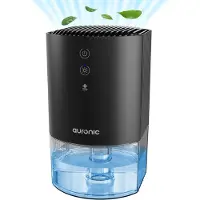Auronic Luchtontvochtiger - Ontvochtigt 240ml Per Dag - 900ml Waterreservoir - Geluidsarm - Vochtopnemer voor in Badkamer, Slaapkamer, Kledingkast - Dehumidifier - Zwart