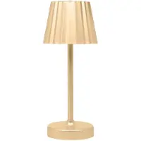 Home Deco Factory Portable tafellamp LED - goud - touch - 26 cm - batterij - binnen / buiten