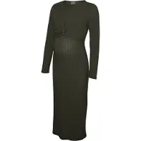 Mamalicious zwangerschaps maxi jurk - donkergroen Dames Polyester Ronde hals - maat L