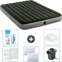 Intex Luchtbed - 2-Persoons - 152 x 203 x 25 cm - Groen - Inclusief Hoeslaken - Kussen - Pomp - Reparatieset en Kussenbeschermer