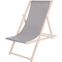 Springos | Ligbed | Strandstoel | Ligstoel | Verstelbaar | Beukenhout | Handgemaakt | Grijs