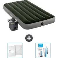 OEM Luchtbed - 1-Persoons - 99 x 191 x 25 cm - Groen - Inclusief pomp - Hoeslaken en Reparatieset