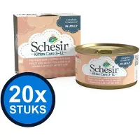Schesir 20x - Kitten Care 3-12 - Kattenvoer - Gelei in blik - Kip & Aloe - 85g