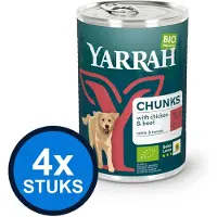 Yarrah 4x dog bio blik brokjes saus rund 820gr