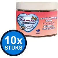 Renske 10x - Gezonde beloning mini hartjes hond zalm 300gr - Hondenvoer Snacks - 300 g