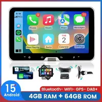 AWESAFE 1DIN Autoradio - Android 15.0 Systeem - Draadloos Apple CarPlay & Android Auto - 10.1 inch HD verstelbaar scherm - USB, Aux, Bluetooth - GPS Navigatie - RAM 4GB + ROM 64GB - Met ventilator