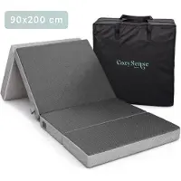 CozySense Opvouwbare Matras 90x200 cm – Logeermatras – Vouwmatras – Ademend – Afneembare Hoes & Draagtas – 10 cm Dik – Medium