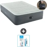OEM Opblaasbaar bed voor twee personen - 152 x 203 x 46 cm - Grijs - met pomp - reparatieset