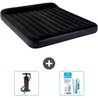 Intex Luchtbed - 2-Persoons - 183 x 203 x 25 cm - Donkerblauw - Inclusief Pomp en Reparatieset