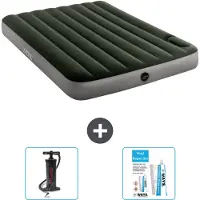 Intex luchtbed - tweepersoonsbed - 137 x 191 x 25 cm - groen - inclusief pomp en reparatieset