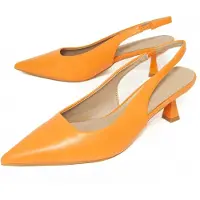 Montevita Oranje Hoge Hak Schoenen met Open Hak en Gesloten Neus