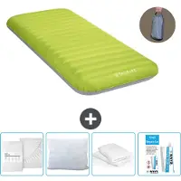 Intex Campingmat - 1-Persoons - 76 x 191 x 17 cm - Groen - Inclusief pomp - Hoeslaken - Kussen - Reparatieset en Kussenbeschermer