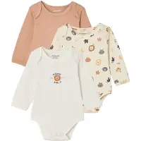 Vertbaudet Set van 3 babyrompers met lange mouwen