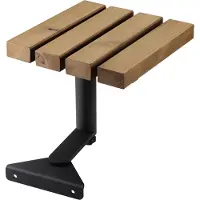 Sotech aanbouwtafel, draaibaar, roestvrij staal 201, zwart, incl. houten latten van thermisch behandeld dennenhout