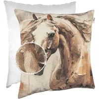 ANRO Paard Furia Sierkussen 40x40 cm - Gobelin - Inclusief vulling