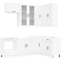 vidaXL Keukenelement LUCCA, 8 stuks, wit, houtvezel