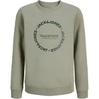 Jack & jones JUNIOR sweater met tekst - groen Tekst - maat 140