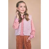 Nono rechtvallend gilet - roze Meisjes Imitatiebont V-hals Effen - maat 110/116