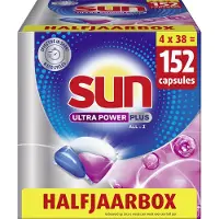 SUN - Vaatwastabletten - Ultra Power Plus - All-in 1 - 152 Capsules - Halfjaarbox