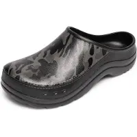 Ladeheid Tuinklompen voor heren ultralicht EVA tuinschoenen LA-CA-ComoHappyMan - zwart/grijs camouflage, maat 42