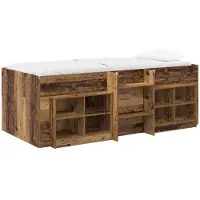 vidaXL Hemelbed met kast, 3 stuks, gerecycled hout en houtvezel